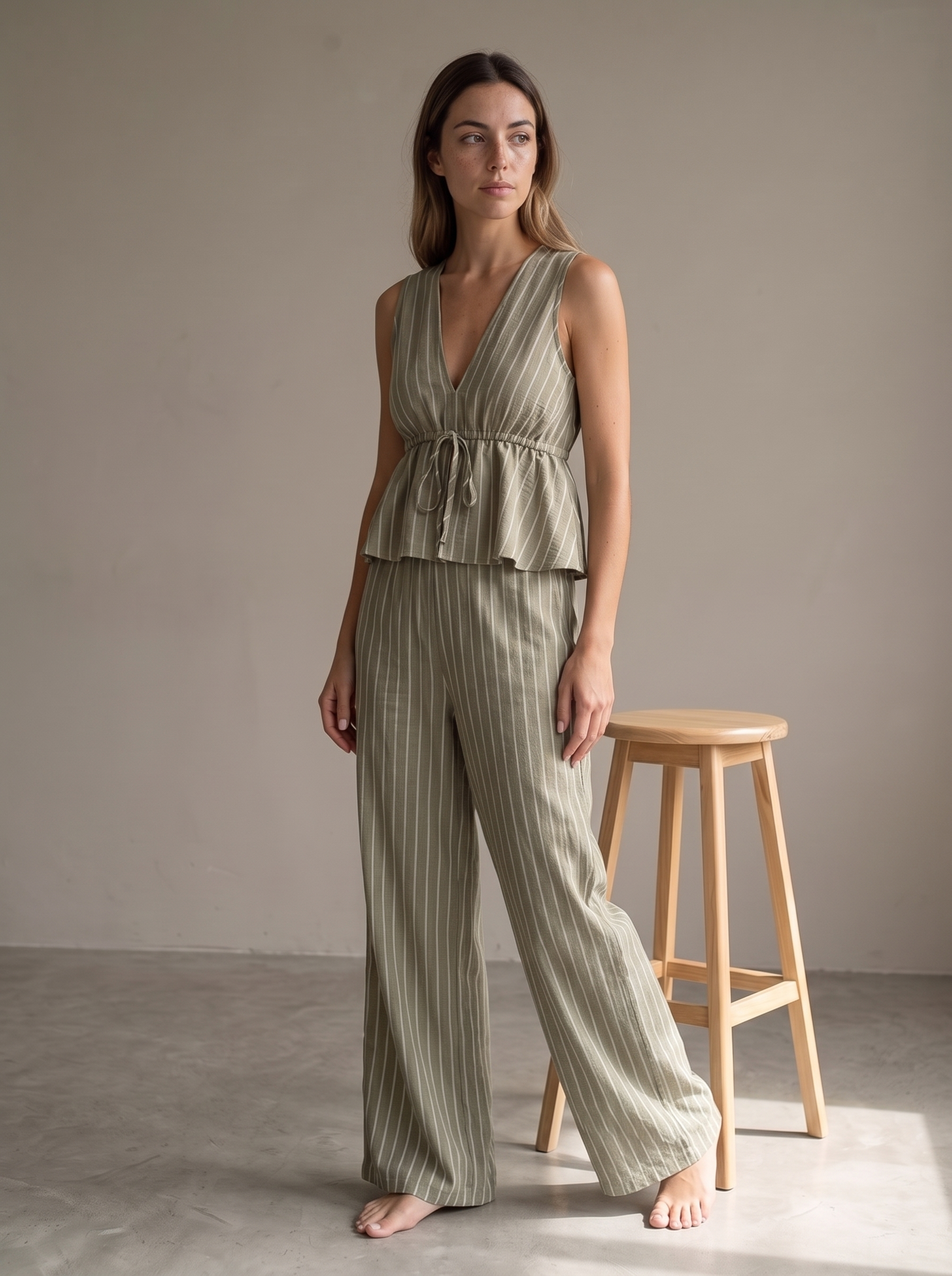 Belise Toscana conjunto caqui - tres cuartos