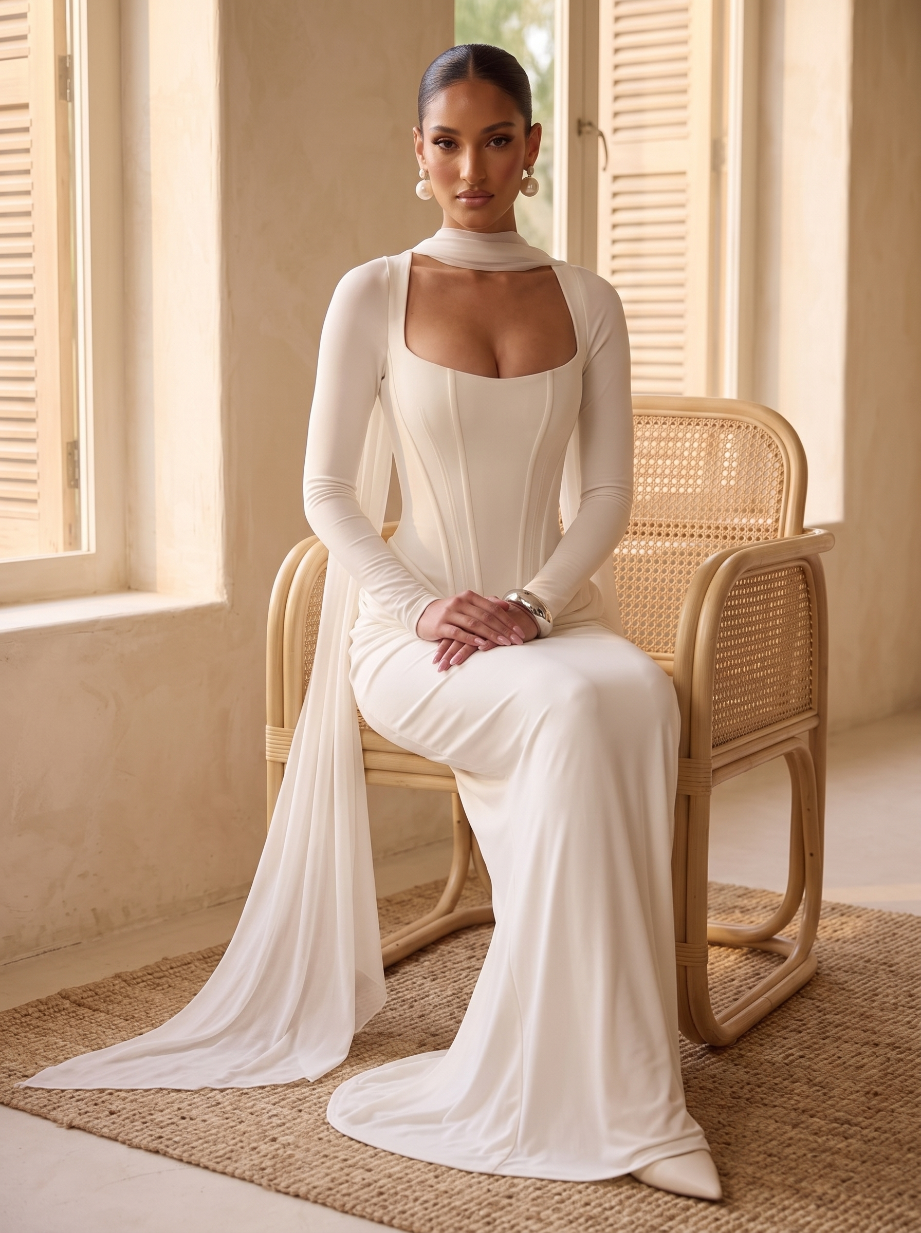 Domino bodycon blanco