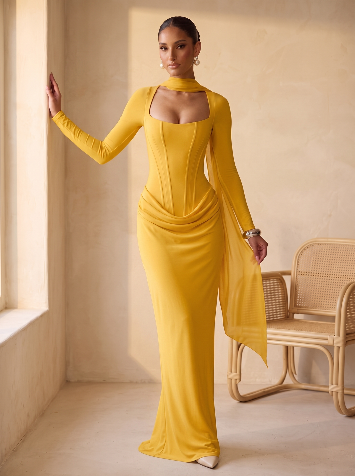 Domino bodycon amarillo