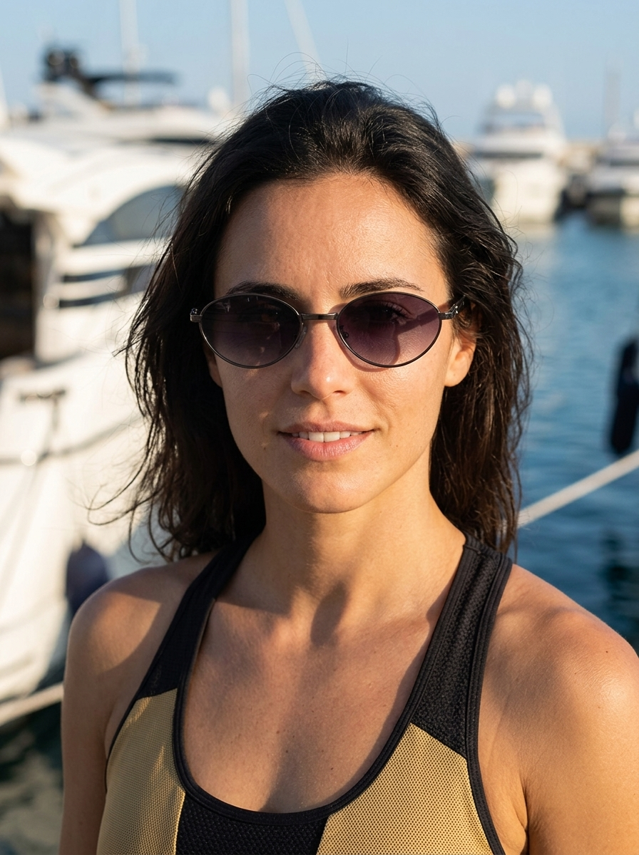 Belise Aviador sunglasses on model
