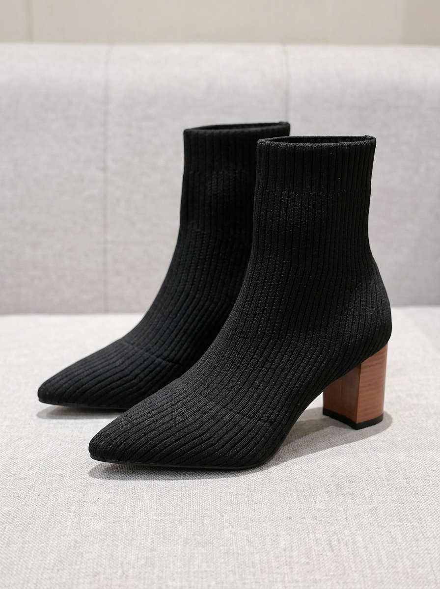 Belise Cortina · Botín Calcetín Elástico Negro cerca